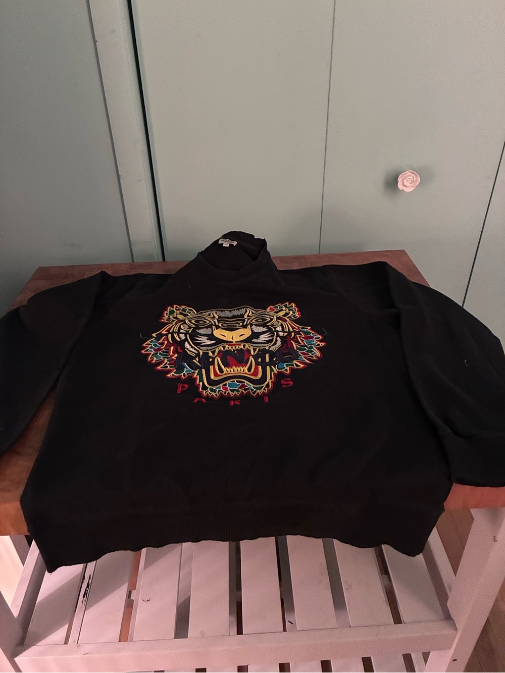 Kenzo Black Sweatshirt with Multicolor Embroidered Tiger - Picture 4 of 6